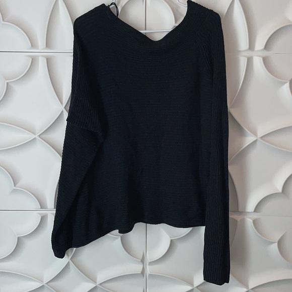 Kf/KaufmanFranco Collection Charcoal One Shoulder Sweater Size L. EE - Picture 5 of 5